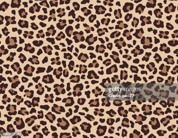 leopard skin seamless pattern. - leopard print stock illustrations