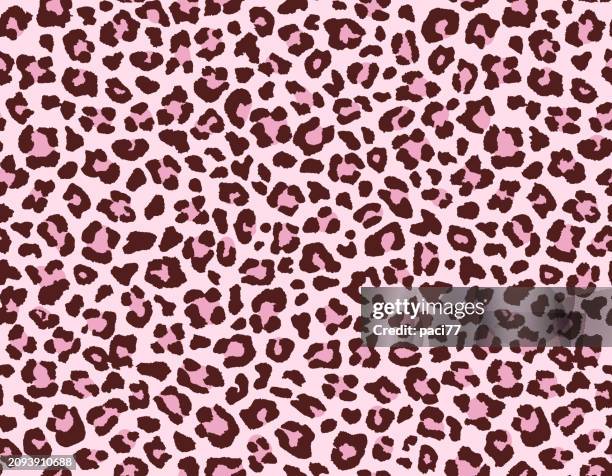 pink leopard skin seamless pattern. - pink leopard stock illustrations