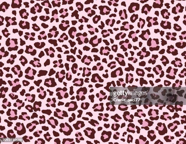 pink leopard skin seamless pattern. - leopard print texture stock illustrations