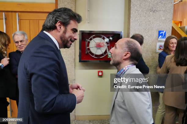 The first vice-president of the Xunta de Galicia, Diego Calvo and the mayor of Ourense and president of Democracia Ouresnesana Gonzalo Perez Jacome ,...