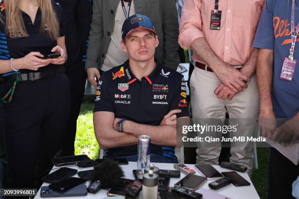 Max Verstappen of the Netherlands and Oracle Red Bull Racing during previews ahead of the F1 Grand Prix of Australia at Albert Park Circuit on March...