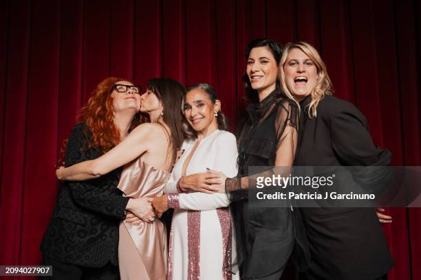 Cristina Fallaras, Maria Botto, Maria Isabel Diaz, Cecilia Gessa and Rocio Saiz pose during a portrait session at Teatro Cervantes during the Malaga...