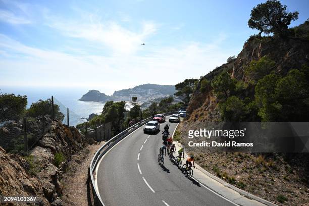 General view of Simone Petilli of Italy and Team Intermarche-Wanty, Kenny Elissonde of France and Team Cofidis, Alex Baudin of France and Team...