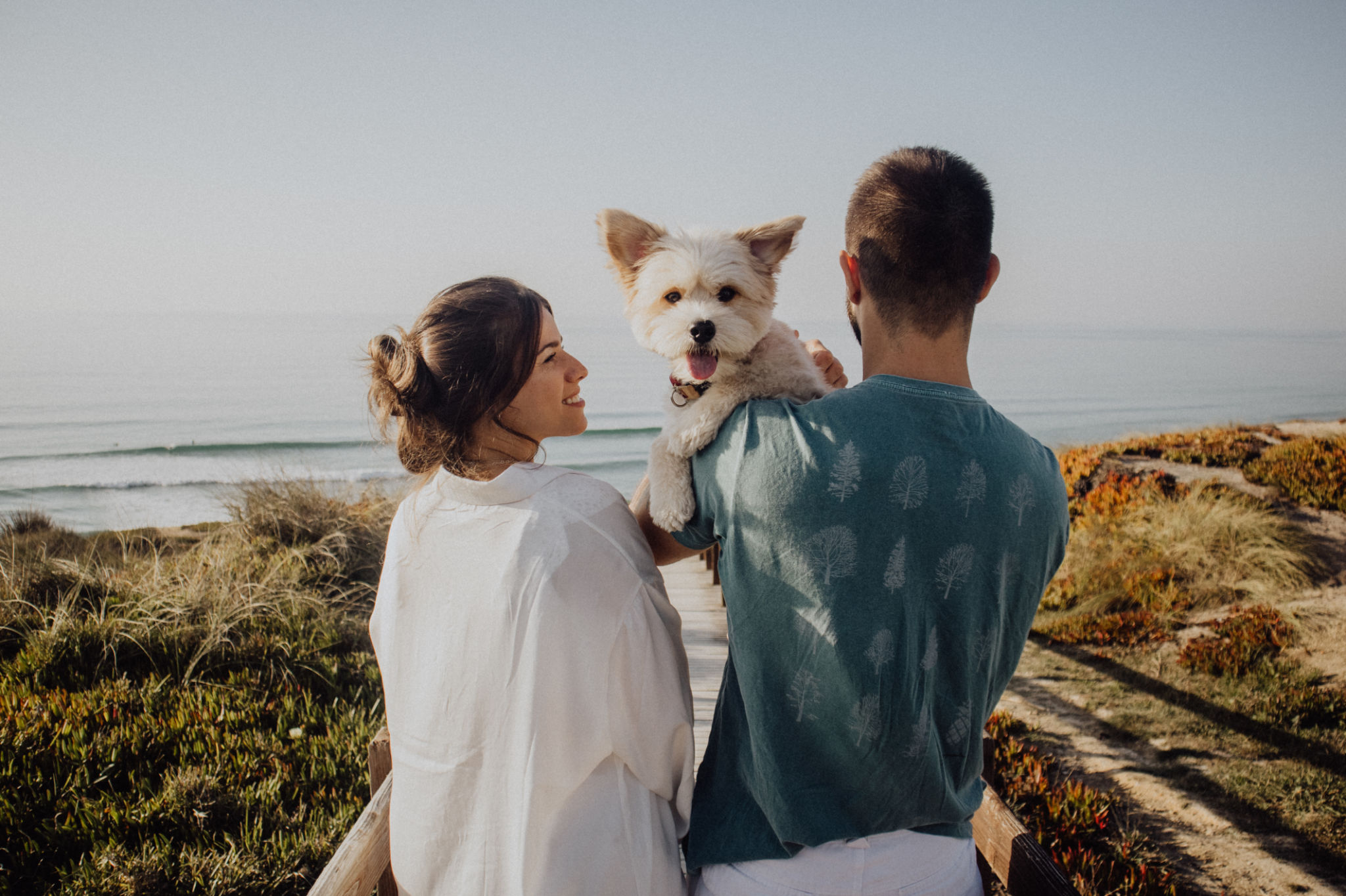 couple with dog
