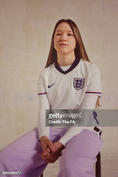 In this image released on March 18 Lucja Wyrwantowicz of England Blind Women's Team poses for a photograph during the England Kit Launch at St...