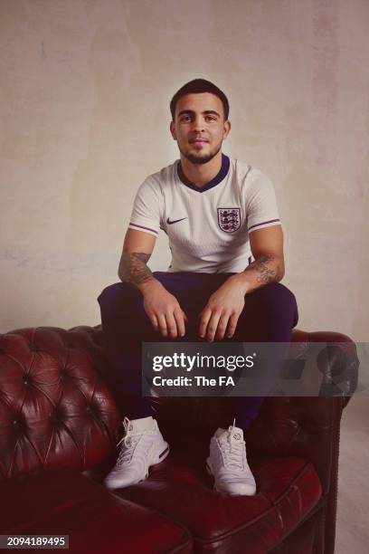 In this image released on March 18 Mason Dunbar of England Cerebal Palsy Men's Team poses for a photograph during the England Kit Launch at St...