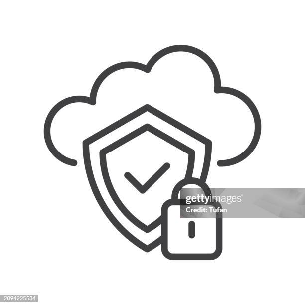stockillustraties, clipart, cartoons en iconen met secure cloud icon, cloud computing symbol, network secure icon, cloud firewall symbol - cloud opslag