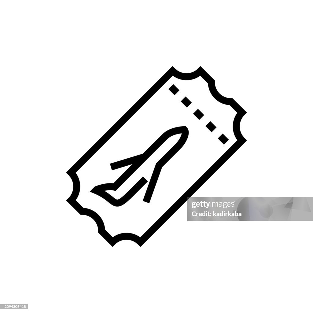 Flight Ticket Line Icon