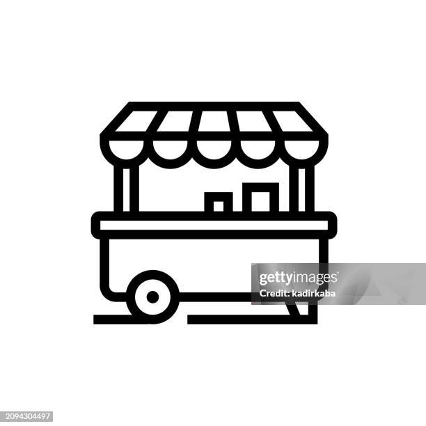 food cart lind icon, appetizer plate, hot dog. - lunch break icon stock illustrations