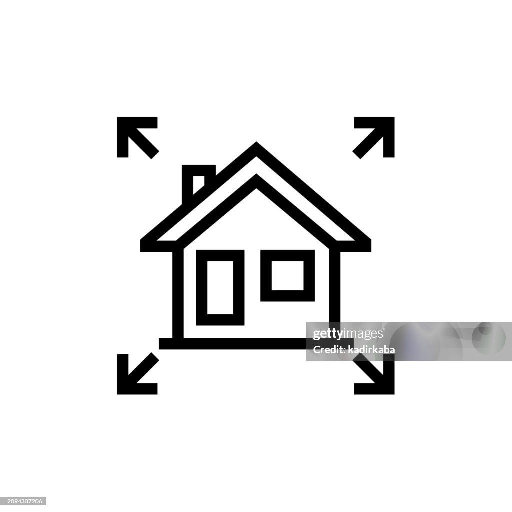 House Square Meters Line Icon