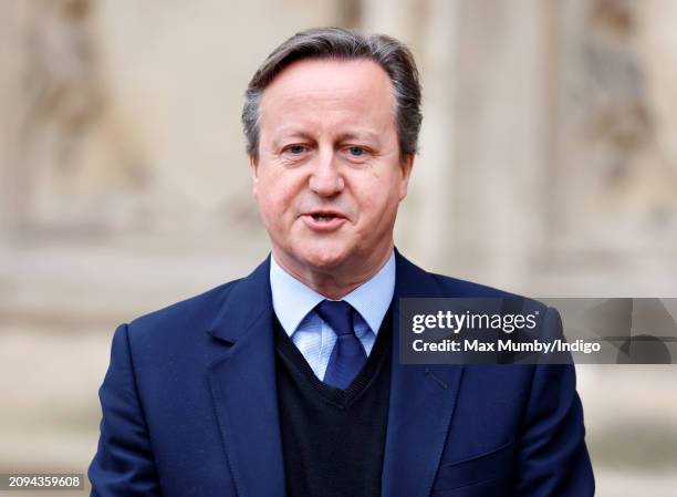 Secretary of State for Foreign, Commonwealth and Development Affairs Lord David Cameron attends the 2024 Commonwealth Day Service at Westminster...