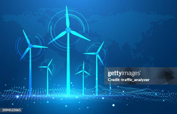 ilustraciones, imágenes clip art, dibujos animados e iconos de stock de windräder - suministro de energía