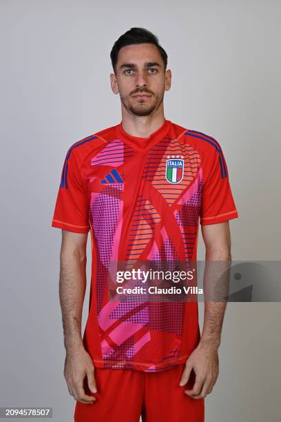 Alex Meret of Italy poses during an Italy portrait session at Hotel Parco dei Principi on March 18, 2024 in Rome, Italy.