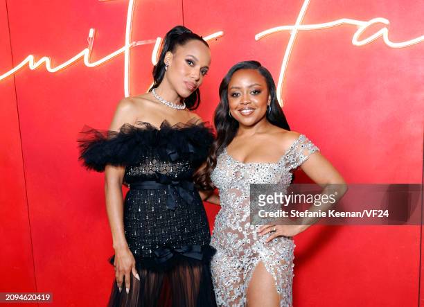 Kerry Washington and Quinta Brunson attend the 2024 Vanity Fair Oscar Party Hosted By Radhika Jones at Wallis Annenberg Center for the Performing...