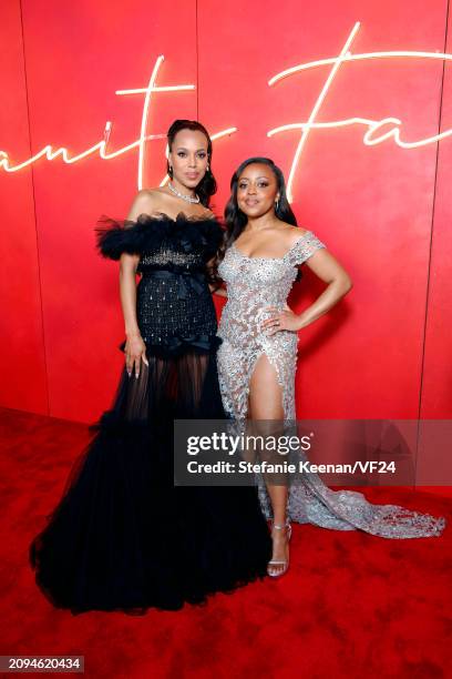 Kerry Washington and Quinta Brunson attend the 2024 Vanity Fair Oscar Party Hosted By Radhika Jones at Wallis Annenberg Center for the Performing...