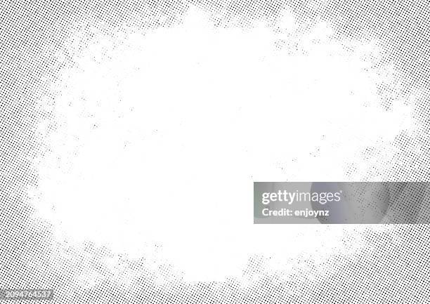 half tone grunge border pattern - grunge image technique stock illustrations