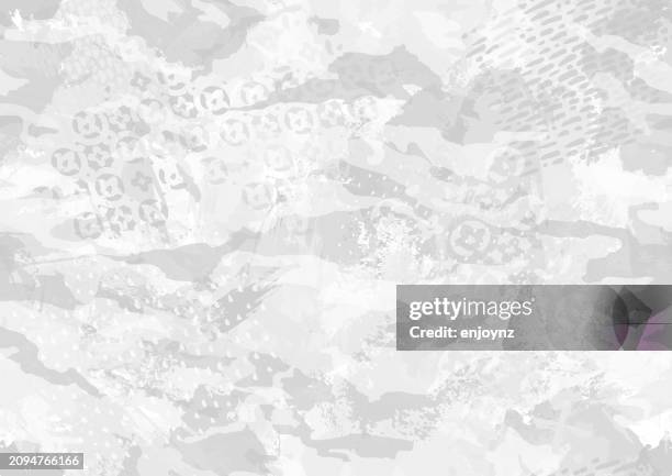 illustrazioni stock, clip art, cartoni animati e icone di tendenza di texture grunge grigia e bianca senza soluzione di continuità - camuffamento