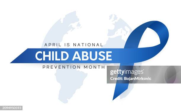 child abuse prevention month card, background, april. vector - child abuse stock illustrations