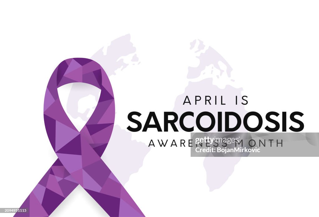 Sarcoidosis Awareness Month card, April. Vector