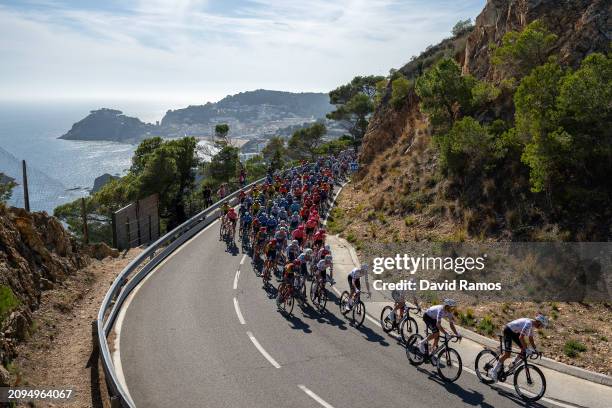 General view of the peloton passing through a landscape during the 103rd Volta Ciclista a Catalunya 2024, Stage 1 a 173.9km stage from Sant Feliu de...