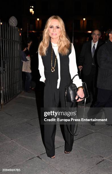 Marta Sanchez arrives at the cathedral church of the Armed Forces to attend the funeral mass in memory of Joaquina Verez, mother of the architect...