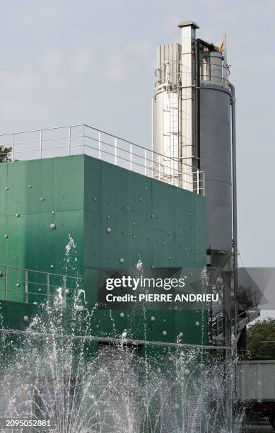 Photo de la nouvelle station d'épuration des eaux sur le Bassin d'Arcachon à Biganos, prise avant son inauguration par le ministre de l'Ecologie...