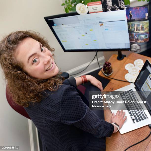 Ant Hill CEO Marcella Jewell at her desk in the main office space of their Hacker House, where young entrepreneurs live and work Thursday July 2,...