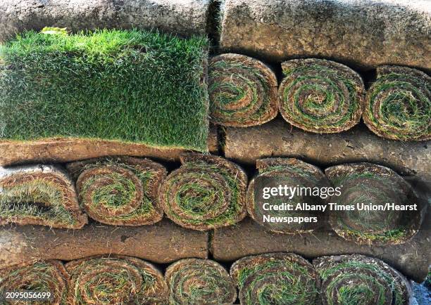 New sod from Brickman Landscaping in Schenectady ready for the SPAC grounds Thursday Sept. 24, 2015 in Saratoga Springs, NY.