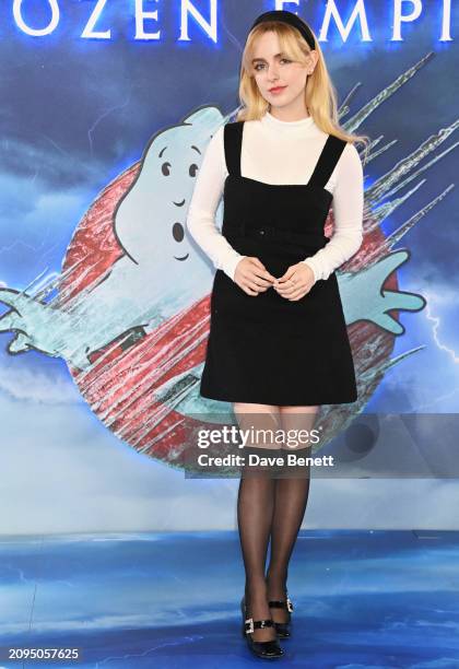 Mckenna Grace attends the "Ghostbusters: Frozen Empire" photocall at Claridge's Hotel on March 21, 2024 in London, England.