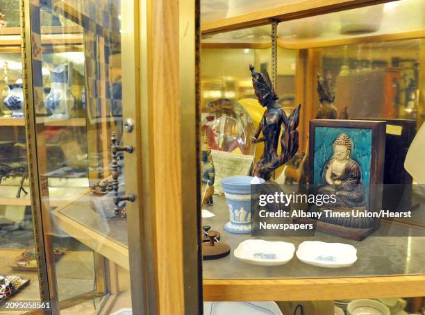 Items in a show case during Saturday's weekly auction at Meissner's Auction Service March 19, 2016 in New Lebanon, NY.