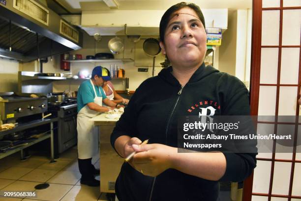 Gricelda Herrera in the kitchen of her Oaxaquena Triqui restaurant Friday May 5, 2017 in Albany, NY.