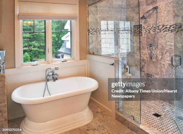 Master bathroom in Augusta Martin's home Friday June 16, 2017 in Saratoga Springs, NY.