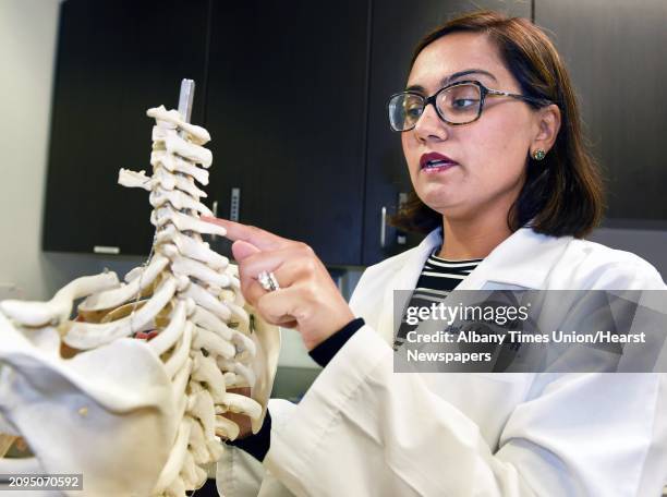Dr. Ravneet Bhullar, anesthesiologist, and director of the Division of Chronic Pain Management at Albany Med's Comprehensive Spine Center Tuesday...