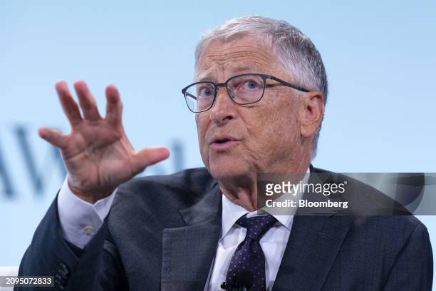 Bill Gates, co-chairman of the Bill and Melinda Gates Foundation, speaks at the 2024 CERAWeek by S&P Global conference in Houston, Texas, US, on...