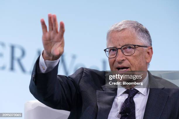 Bill Gates, co-chairman of the Bill and Melinda Gates Foundation, speaks at the 2024 CERAWeek by S&P Global conference in Houston, Texas, US, on...