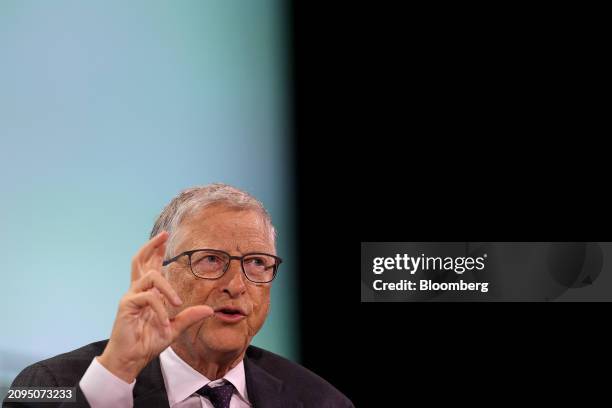 Bill Gates, co-chairman of the Bill and Melinda Gates Foundation, speaks during the 2024 CERAWeek by S&P Global conference in Houston, Texas, US, on...