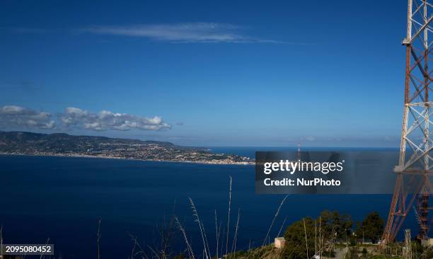 The Strait of Messina is being seen from the Calabrian coast in Villa San Giovanni, Italy, on March 16, 2024.