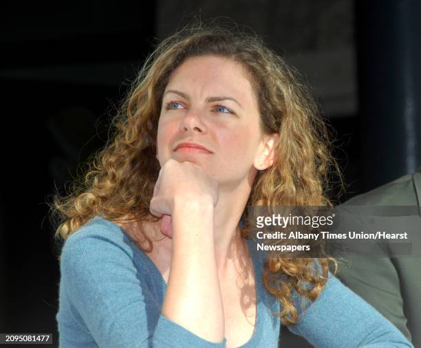 Sara Bronfman speaks at a news conference to discuss the schedule of events for the Dalai Lama's upcoming visit to Albany on Tuesday, March 17 at the...