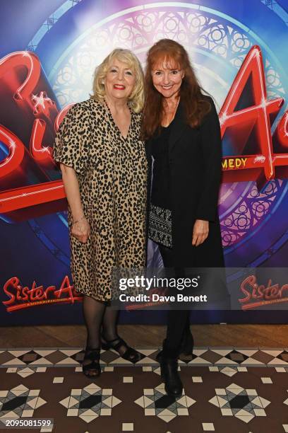 Alison Steadman and Melanie Walters attend the press night after party for "Sister Act: The Musical" at 100 Wardour St on March 21, 2024 in London,...