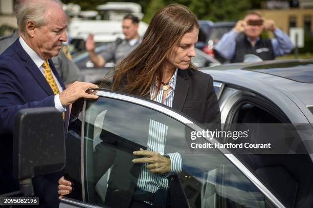 Michelle Troconis leaves Norwalk Courthouse in Norwalk, Connecticut, on Sept. 18 after being arraigned on charges of tampering with evidence.