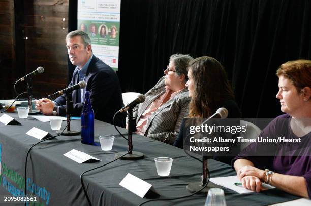 Panelists, from left, Bill Peck of Welcome Stock Farm and Supervisor Town of Northumberland, Assemblywoman Carrie Woerner, Rachel McDermott of Whole...