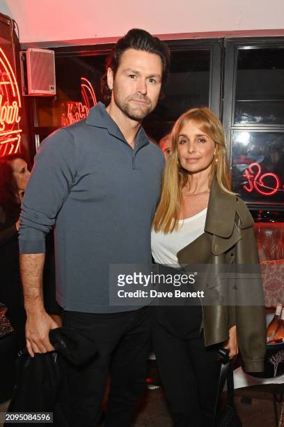 Drew Michael and Louise Redknapp attend the press night after party for "Sister Act: The Musical" at 100 Wardour St on March 21, 2024 in London,...