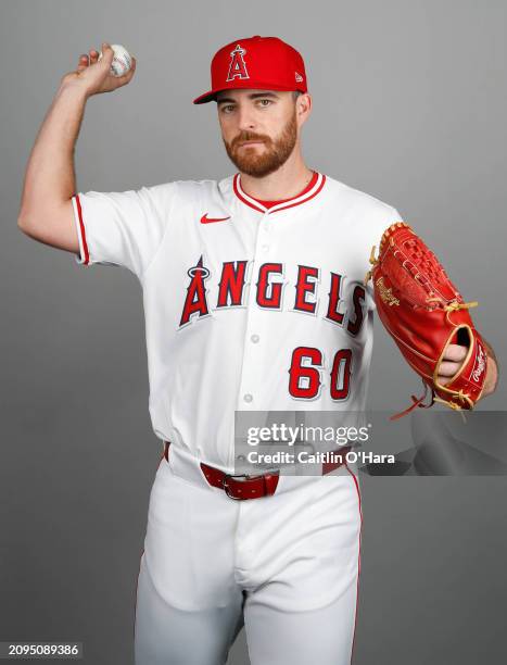 Andrew Wantz of the Los Angeles Angels poses for a photo during the Los Angeles Angels Photo Day at Tempe Diablo Stadium on Wednesday, February 21,...