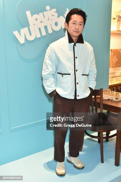 Steven Yeun at the Tyler the Creator LV Men's Launch held at Louis Vuitton Men's on March 21, 2024 in Beverly Hills, California.