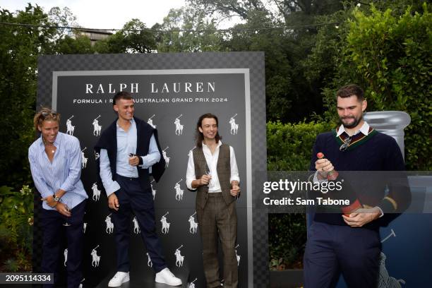 Lucas White-Smith, Harry Garside, Cameron Robbie and Isaac Humphries attend the Ralph Lauren Fragrances x Formula 1 Australian Grand Prix 2024 Launch...