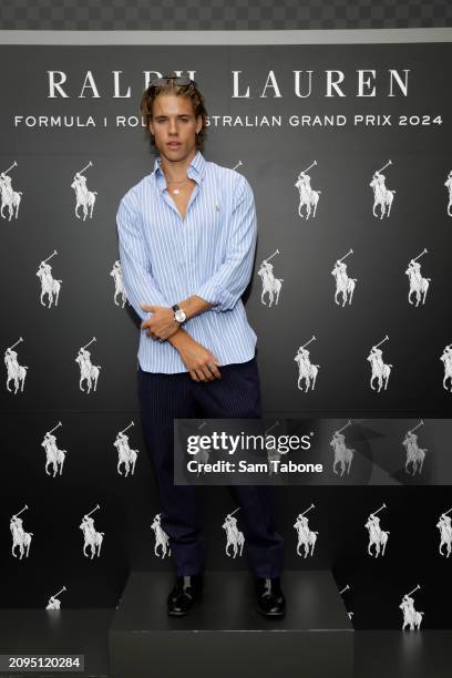 Lucas White-Smith attends the Ralph Lauren Fragrances x Formula 1 Australian Grand Prix 2024 Launch on March 19, 2024 in Melbourne, Australia.