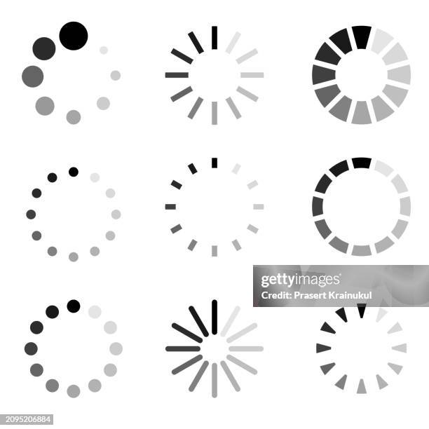 loading icons - caricare attività foto e immagini stock