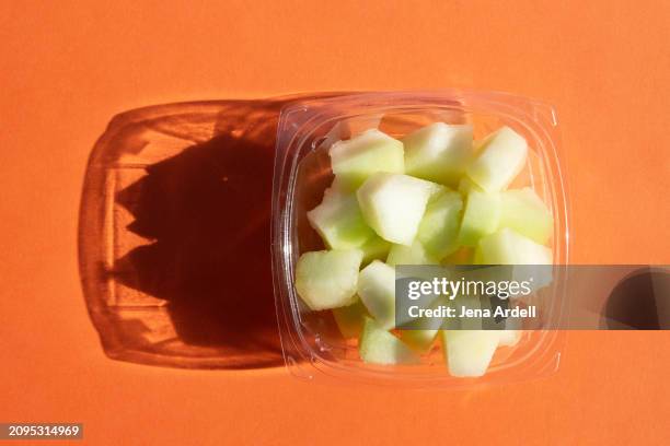 fresh fruit cup, honeydew melon, summer fruits - disposable stock pictures, royalty-free photos & images