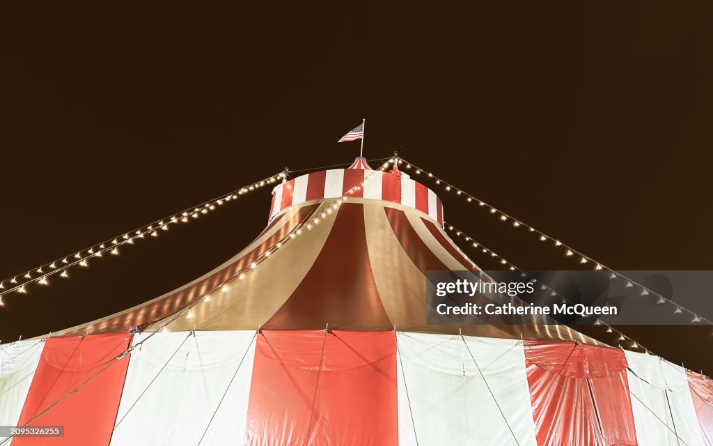 Classic red & white striped circus tent