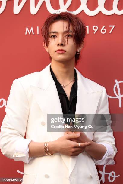 Heeseung aka Lee Hee-Seung of boy band ENHYPEN is seen at the Pomellato 'Pom Pom Dot' collection launching party on March 18, 2024 in Seoul, South...